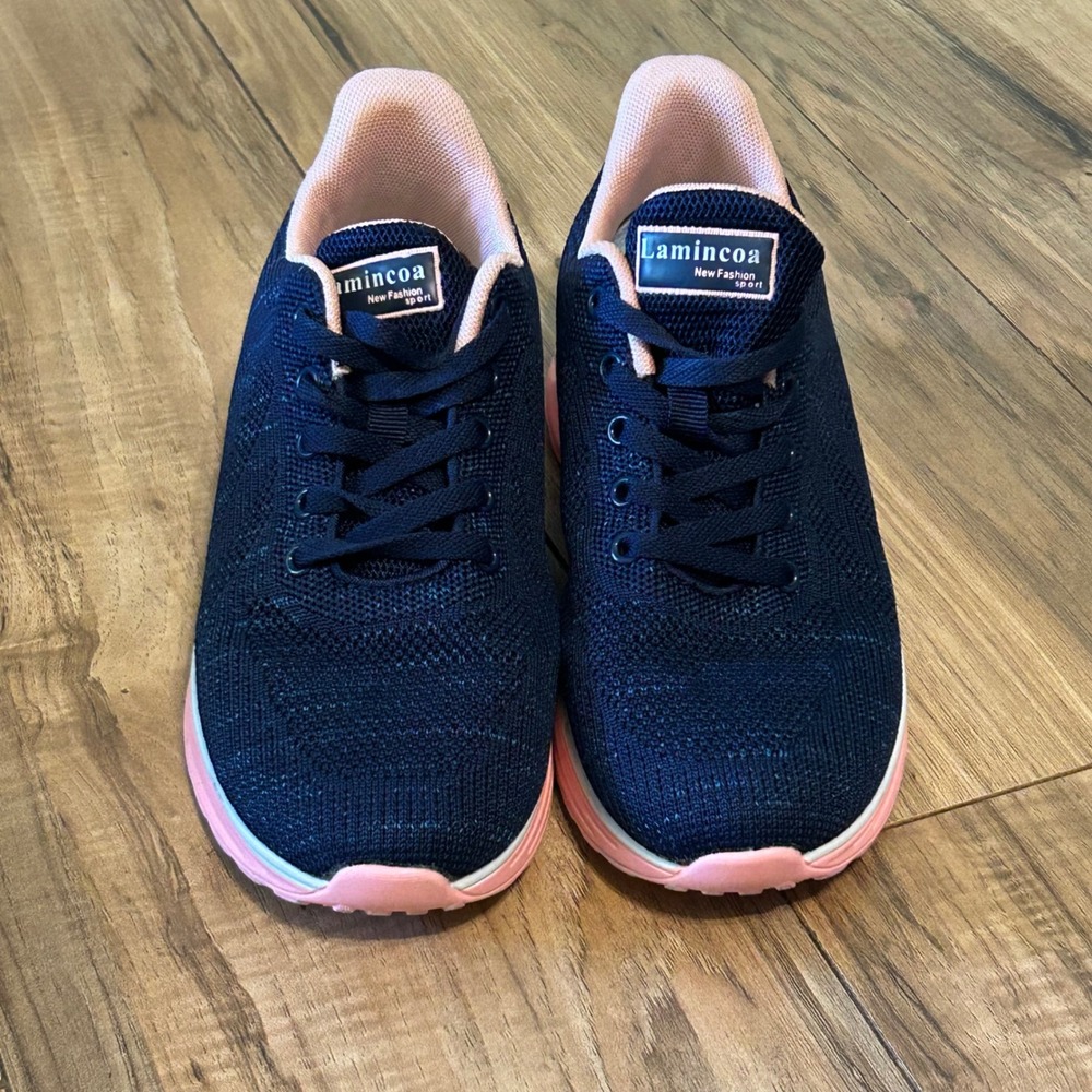 Lamincoa Air Sport Sneakers Women's Navy Pink‎ Walking Running Shoes Size 6-6.5
